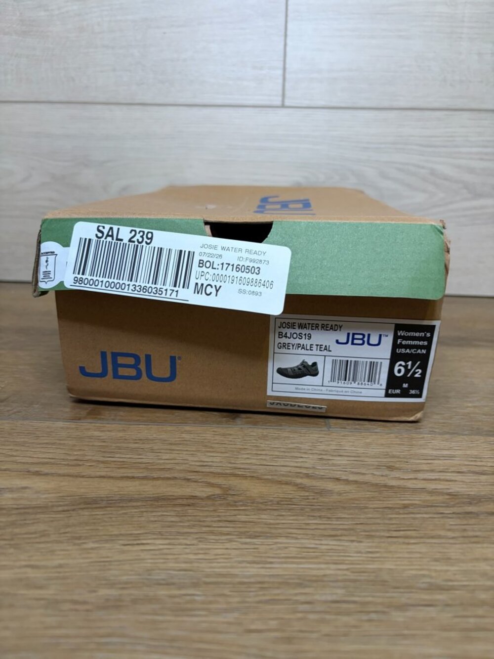 JBU by Jambu Women's Josie Water-Ready Sandals Gray/Pale Teal 6.5M NWT - Picture 6 of 6